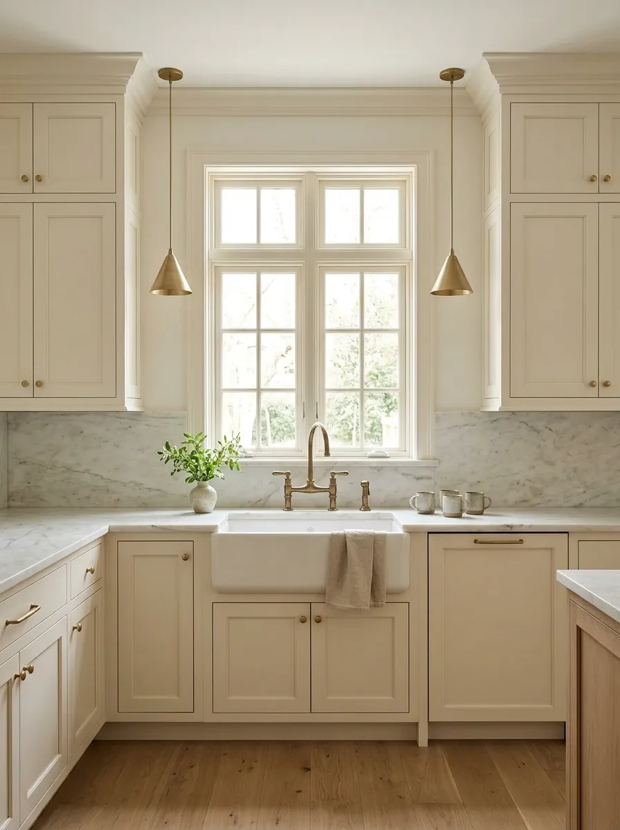 Timeless Kitchen With a Symmetrical Window-and-Sink Composition