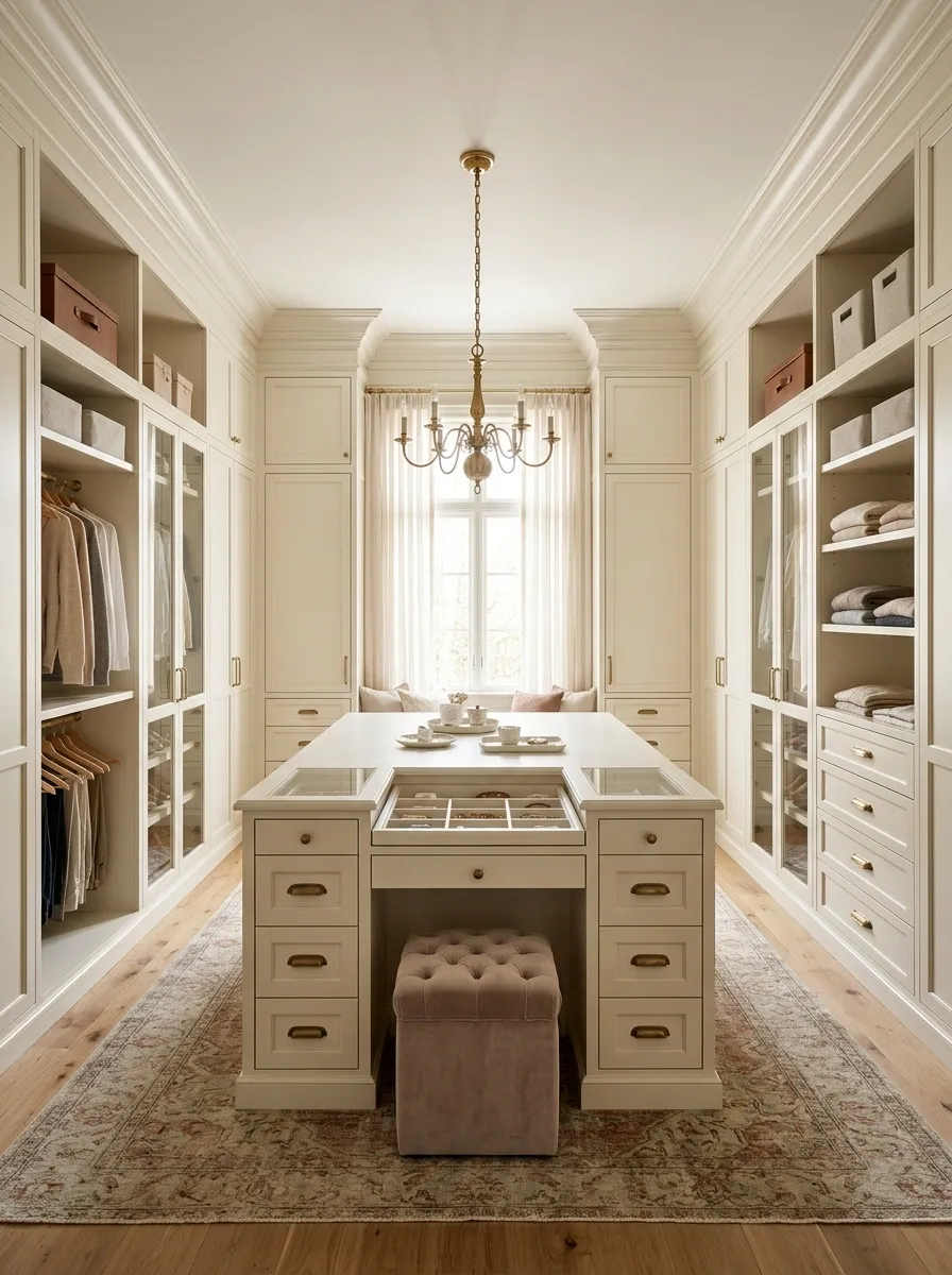 Traditional Dressing Room With Shaker Cabinets