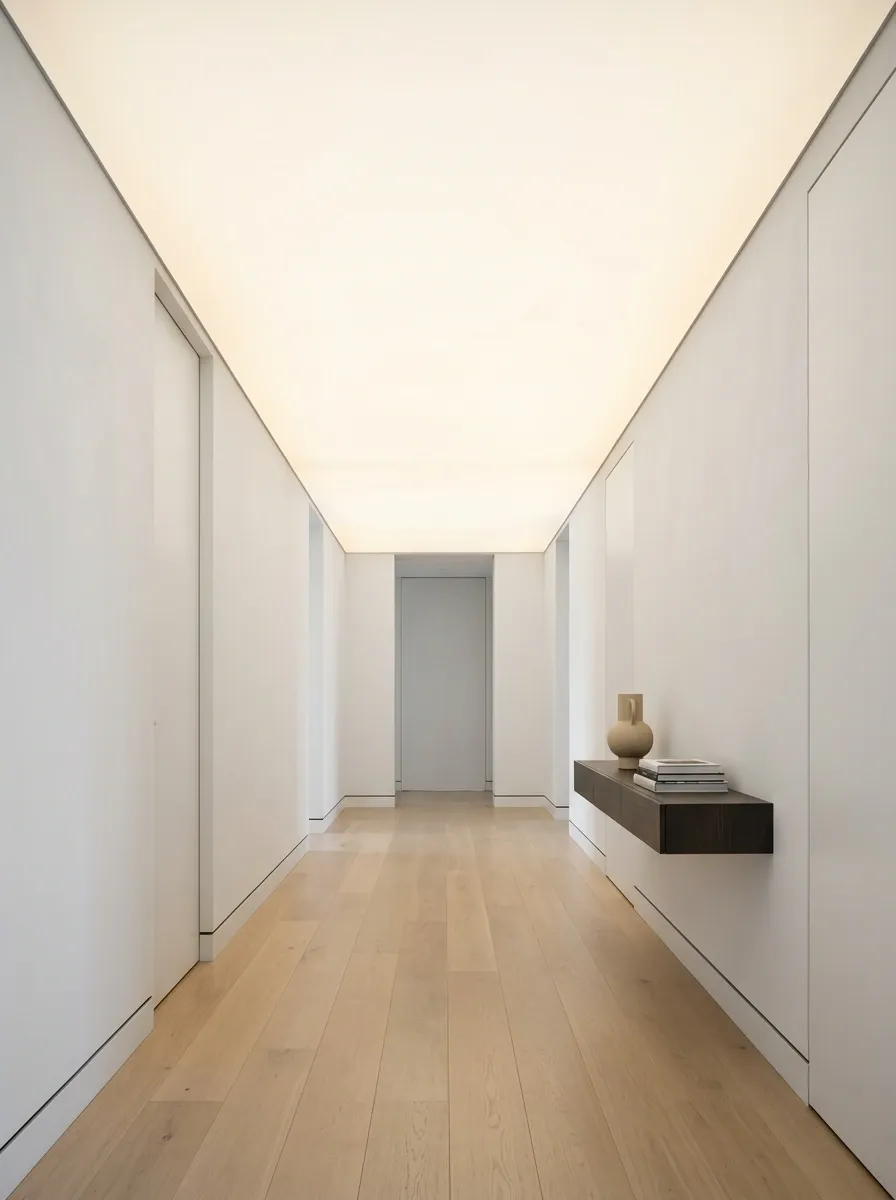 Translucent Backlit Stretch Ceiling in a Modern Hall