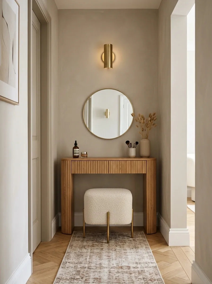 Turn a Narrow Hallway End Into a Beauty Corner