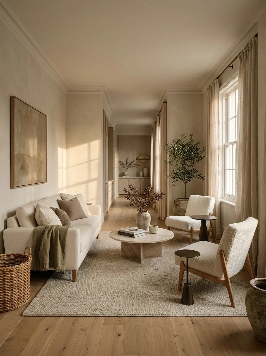 Two Conversation Chairs Facing a Compact Sofa