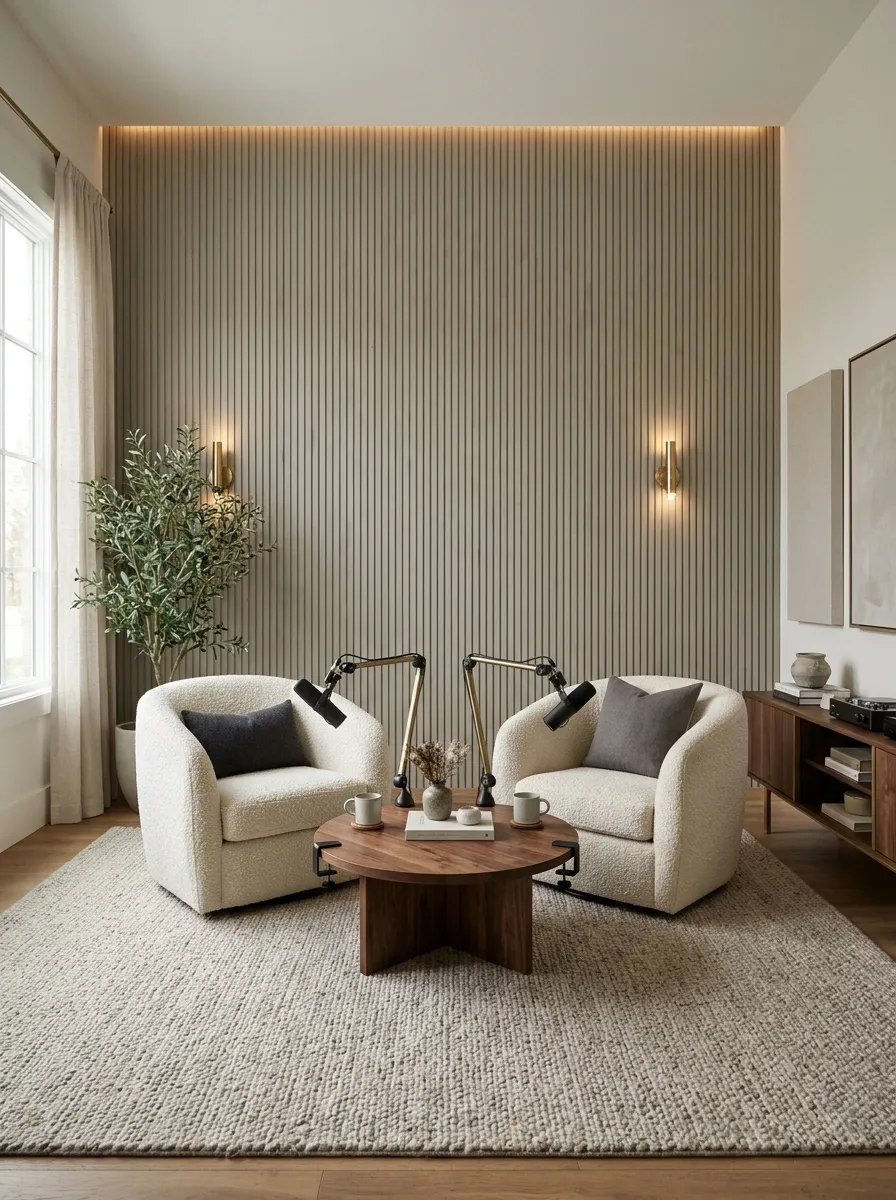 Two-Person Interview Studio With Facing Lounge Chairs