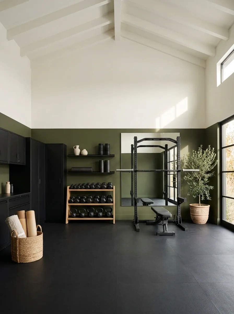 Two-Tone Gym With a Dark Lower Wall