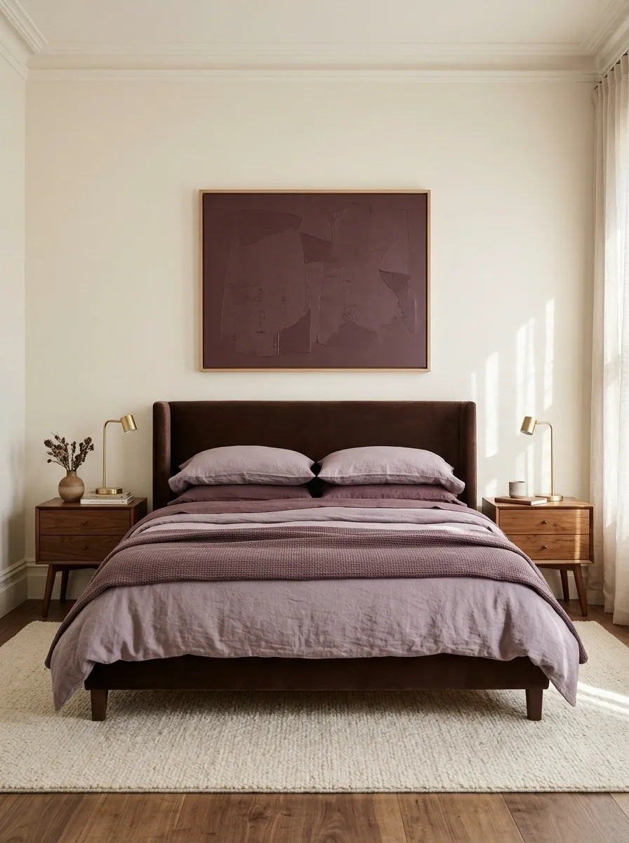 Unexpected Color Pairing With Chocolate Brown and Muted Lavender