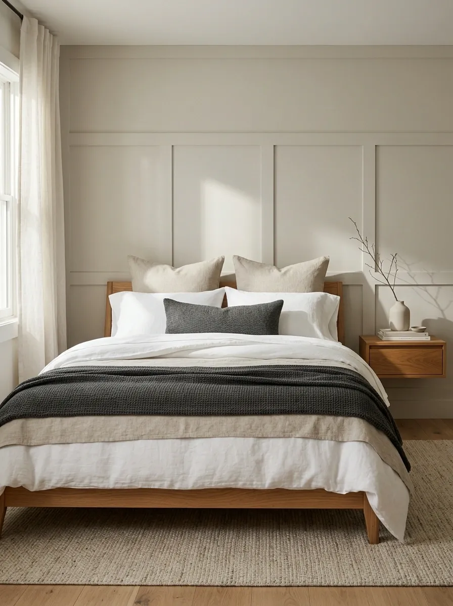 Use Bedding and Throws to Make Neutral Rooms Feel Finished