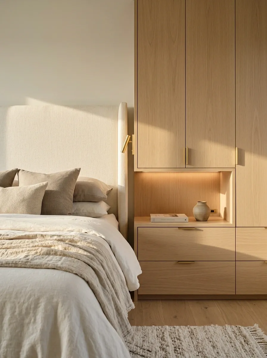 Use Built-In Bedside Storage to Reduce Clutter