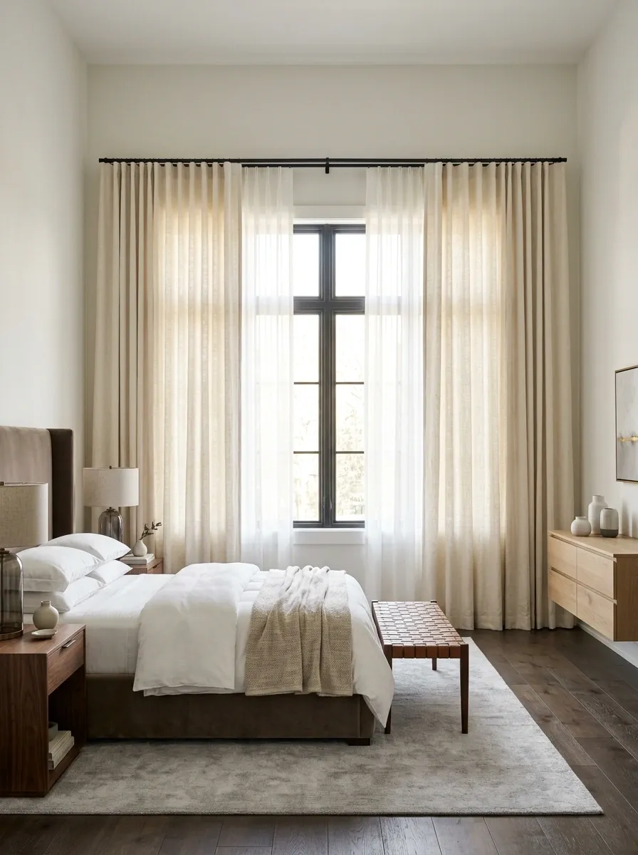 Use Floor-Length Curtains for a Taller-Looking Room