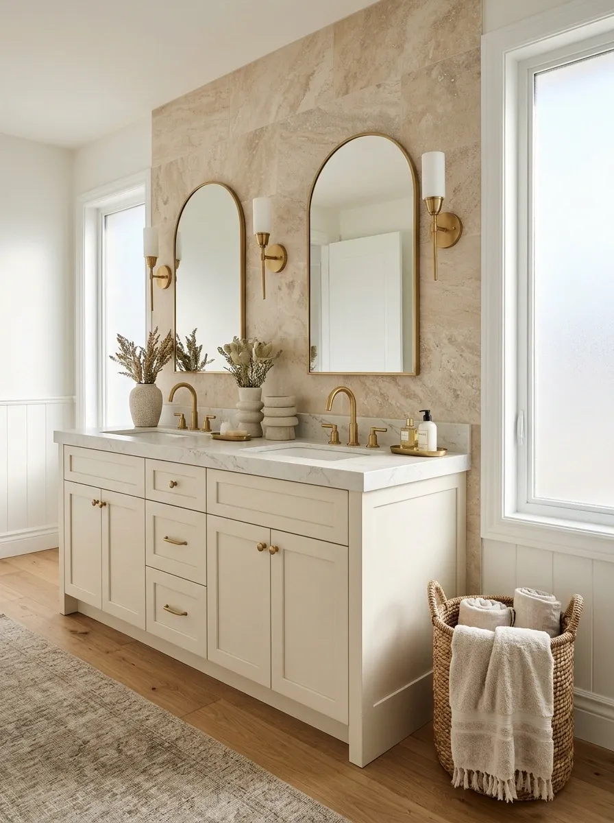 Use Natural Stone to Soften the Shine of Brass