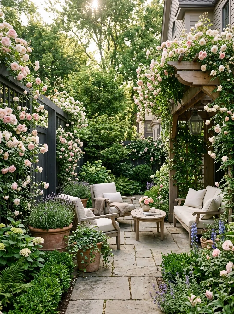 Vertical Rose Garden for a Tiny Backyard