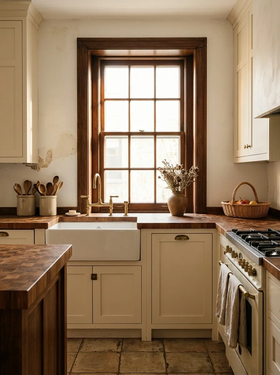 Vintage Apartment Kitchen With a Restored Original Window