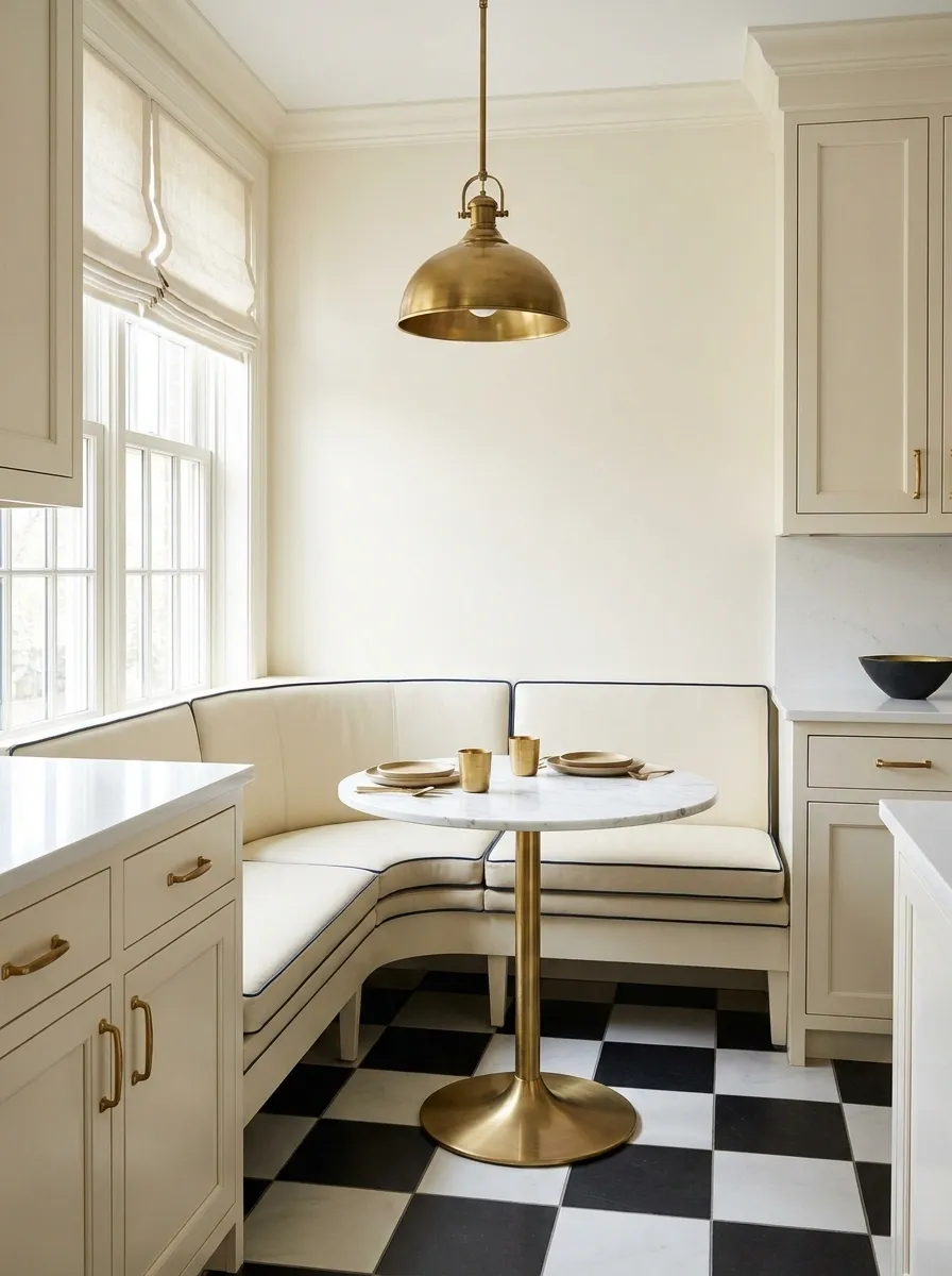 Vintage-Inspired Kitchen With Diner-Style Banquette Seating
