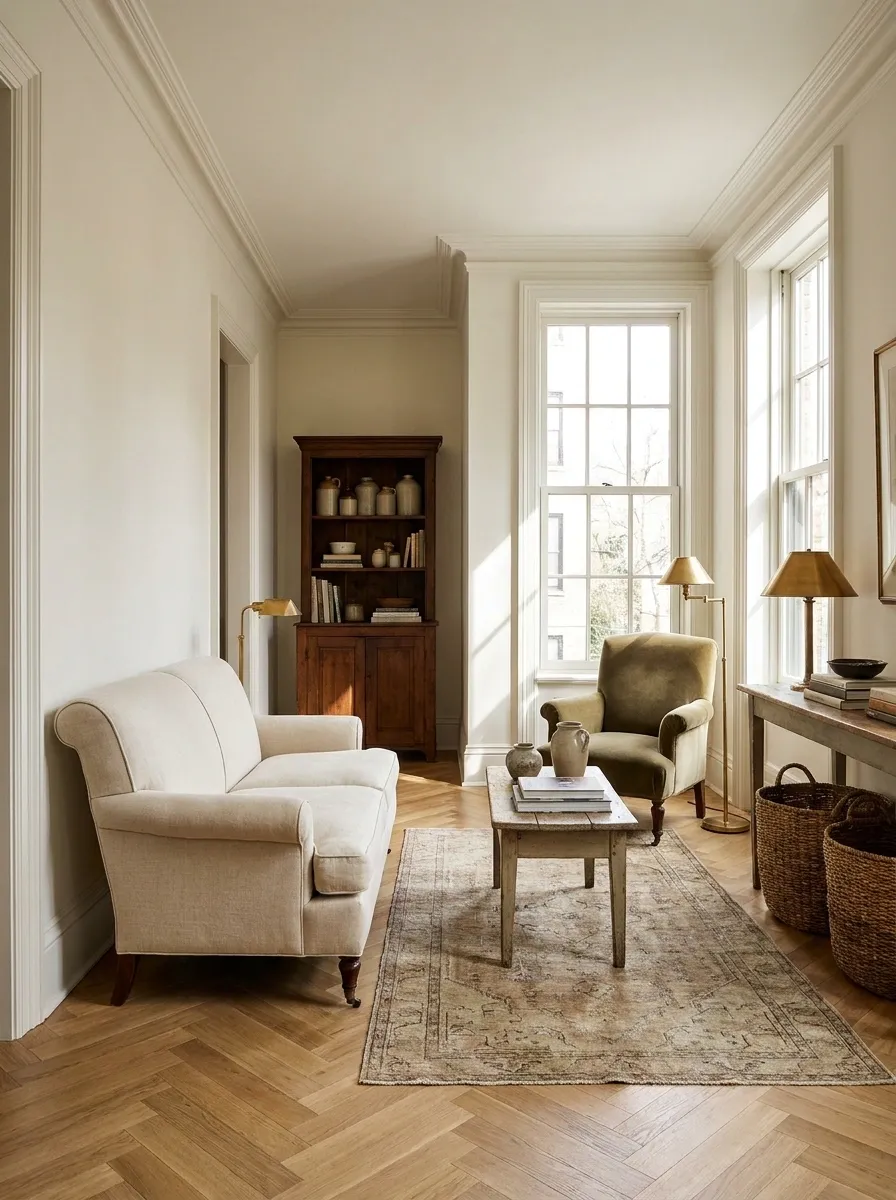 Vintage-Inspired Living Room With Collected Furniture