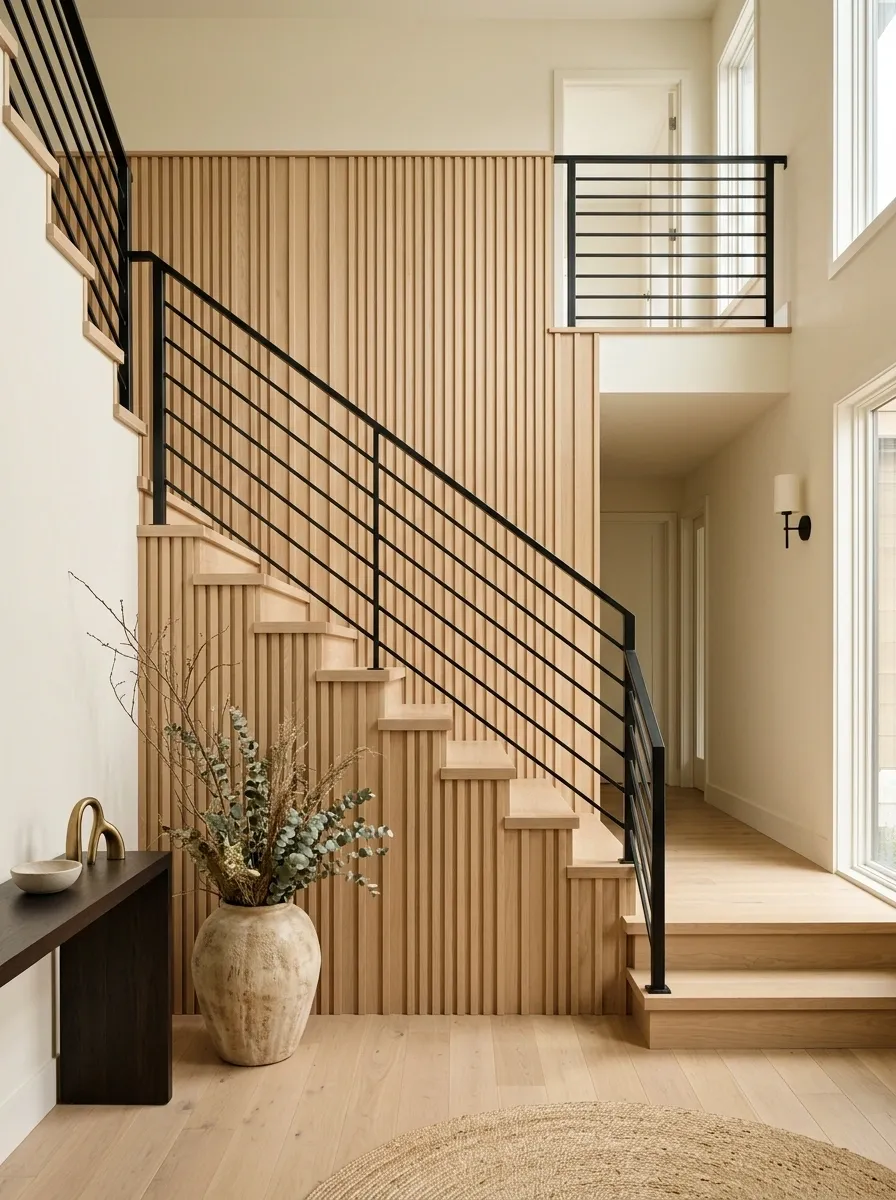 Wainscoting Beneath an Open Staircase