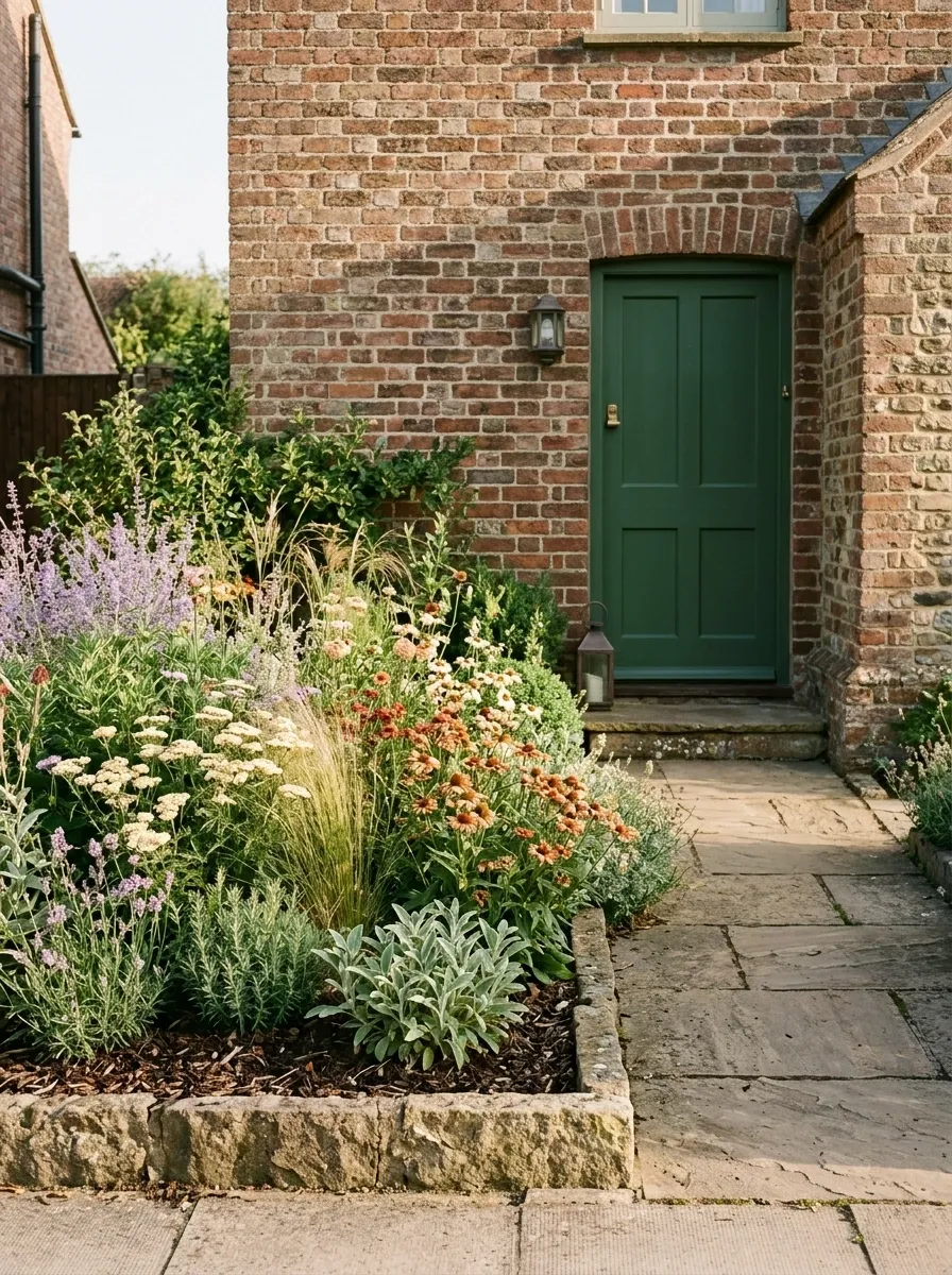 Wildlife-Focused Frontage With a Low Boundary and Layered Flowering Bed